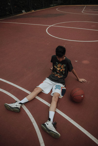 boy with basket ball